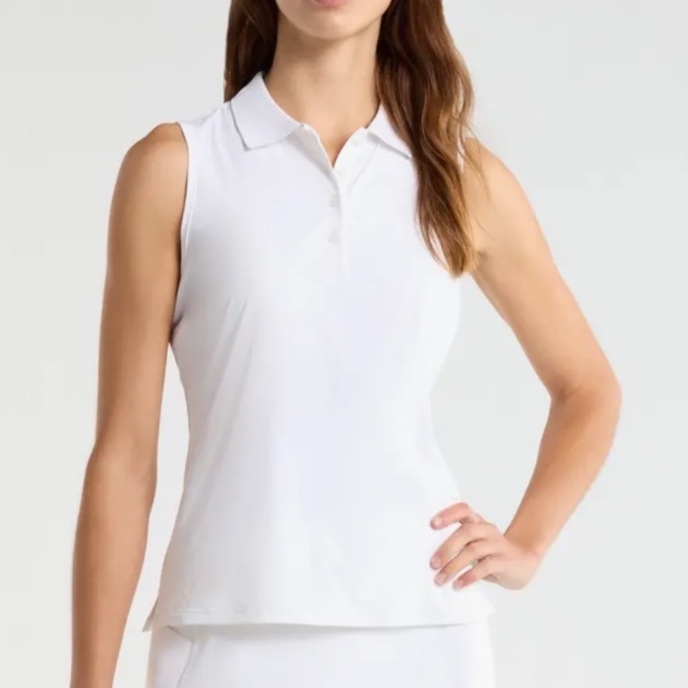 G/FORE Womens Small Sleeveless Golf Polo Shirt Snow White
